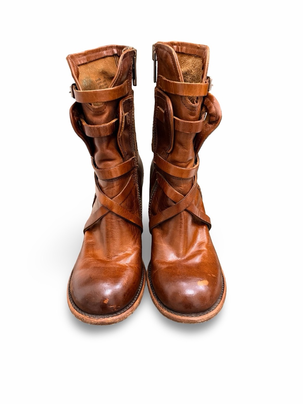 Freebird by Steven Baker Leather Mid-Calf Buckle Boots in Brown Size 8 - Picture 2 of 10